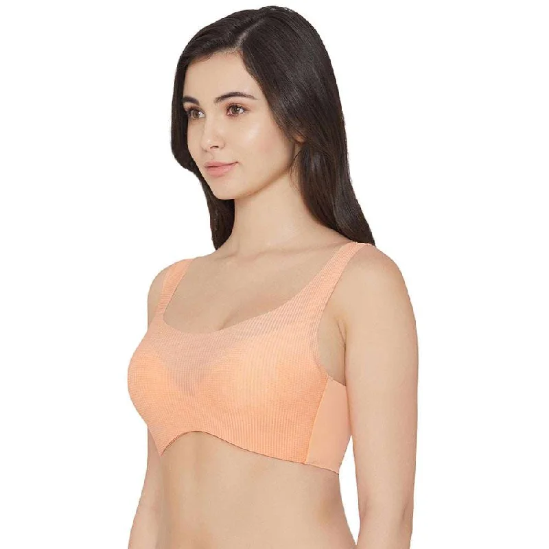 Aura Padded Non-wired 3/4th Cup Everyday Wear Full coverage Bralette - Orange