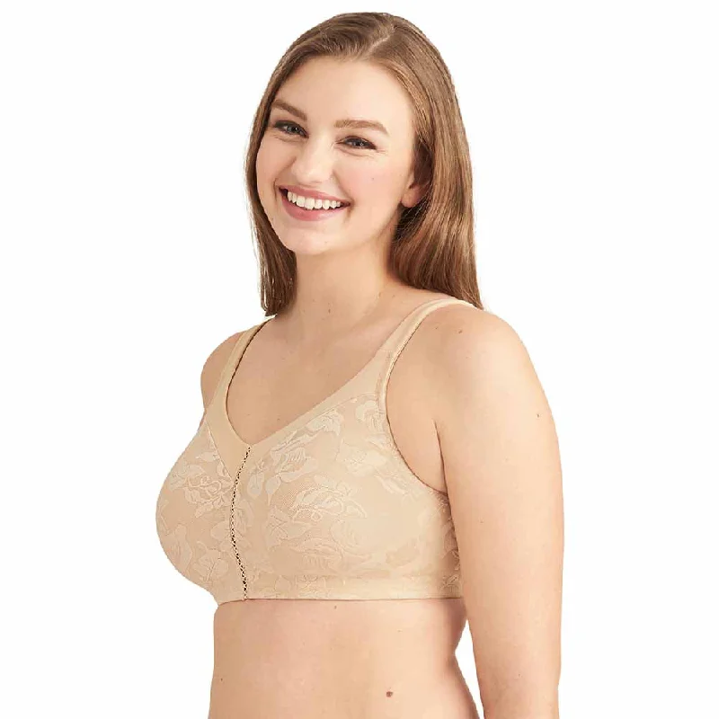 Awareness Non Padded Non-Wired Full Cup Comfort Strap Everyday Wear Plus Size Full Support Bra - Beige