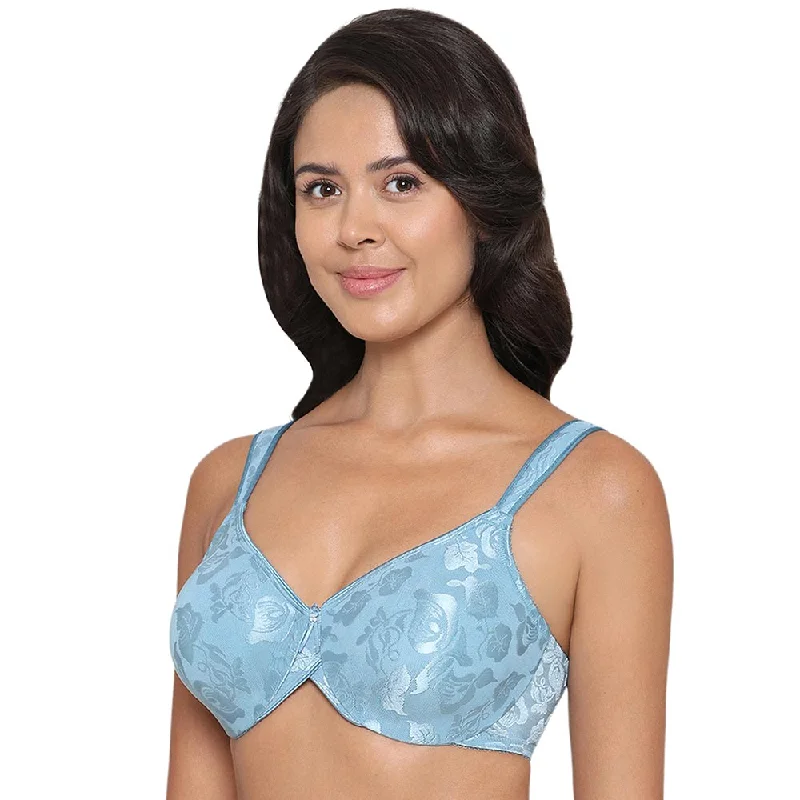 Awareness Non Padded Wired Full Coverage Full Support Plus Size Bra - Sky Blue