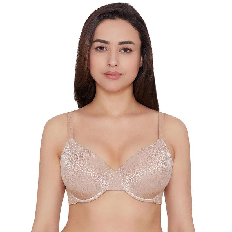 Back Appeal Contour Padded  Wired Full Cup Everyday Wear Plus Size Full Support Bra - Brown