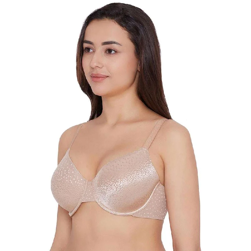 Back Appeal Contour Padded  Wired Full Cup Everyday Wear Plus Size Full Support Bra - Brown