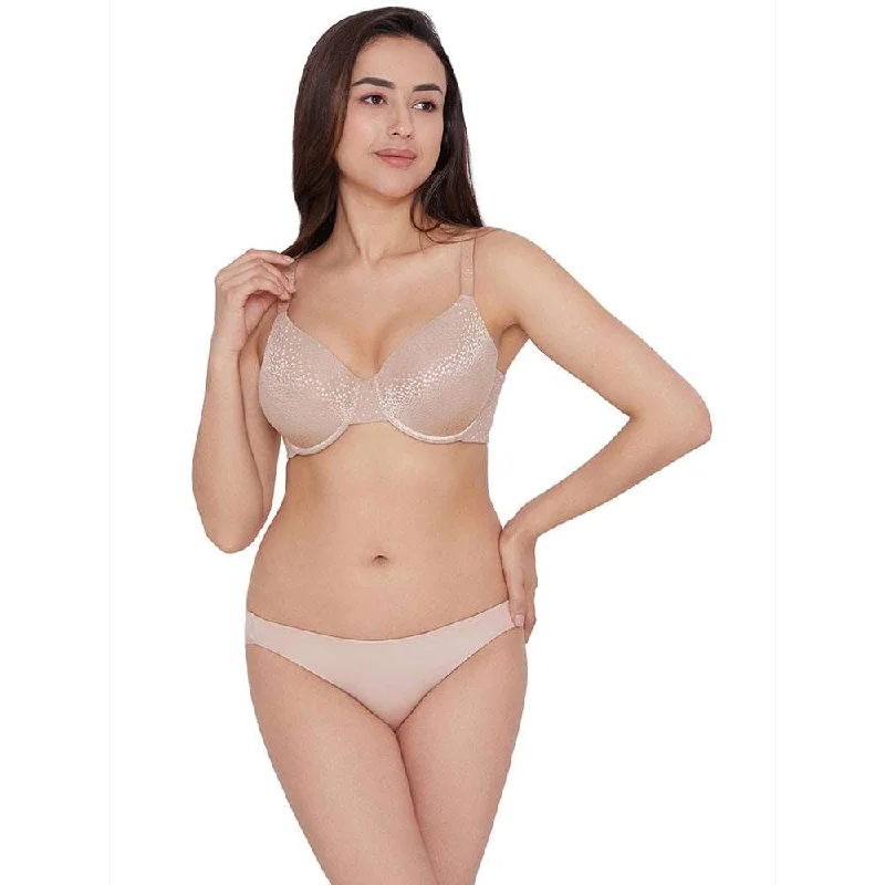 Back Appeal Contour Padded  Wired Full Cup Everyday Wear Plus Size Full Support Bra - Brown