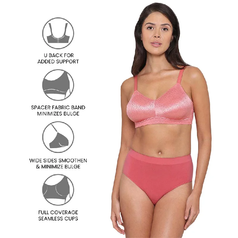 Back Appeal Non Padded Non-Wired Full Cup Everyday Wear Plus Size Seamless Full Support Bra - Red