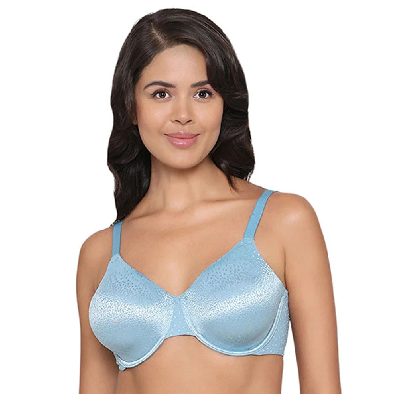 Back Appeal Non Padded Wired Full Cup Everyday Wear Plus Size Comfortable Full Support Bra - Blue