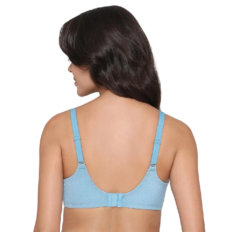 Back Appeal Non Padded Wired Full Cup Everyday Wear Plus Size Comfortable Full Support Bra - Blue