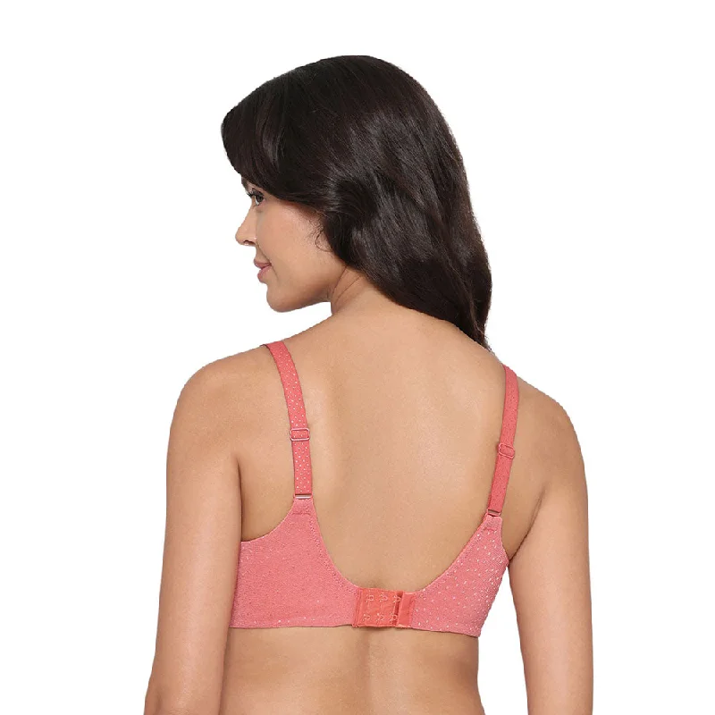 Back Appeal Non Padded Wired Full Cup Everyday Wear Plus Size Comfortable Full Support Bra - Red