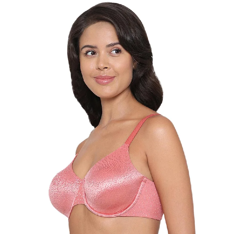 Back Appeal Non Padded Wired Full Cup Everyday Wear Plus Size Comfortable Full Support Bra - Red