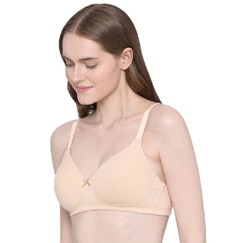 BASICS Essentials2.0 Padded Non-wired 3/4th Cup Everyday Wear T-shirt Bra - Beige