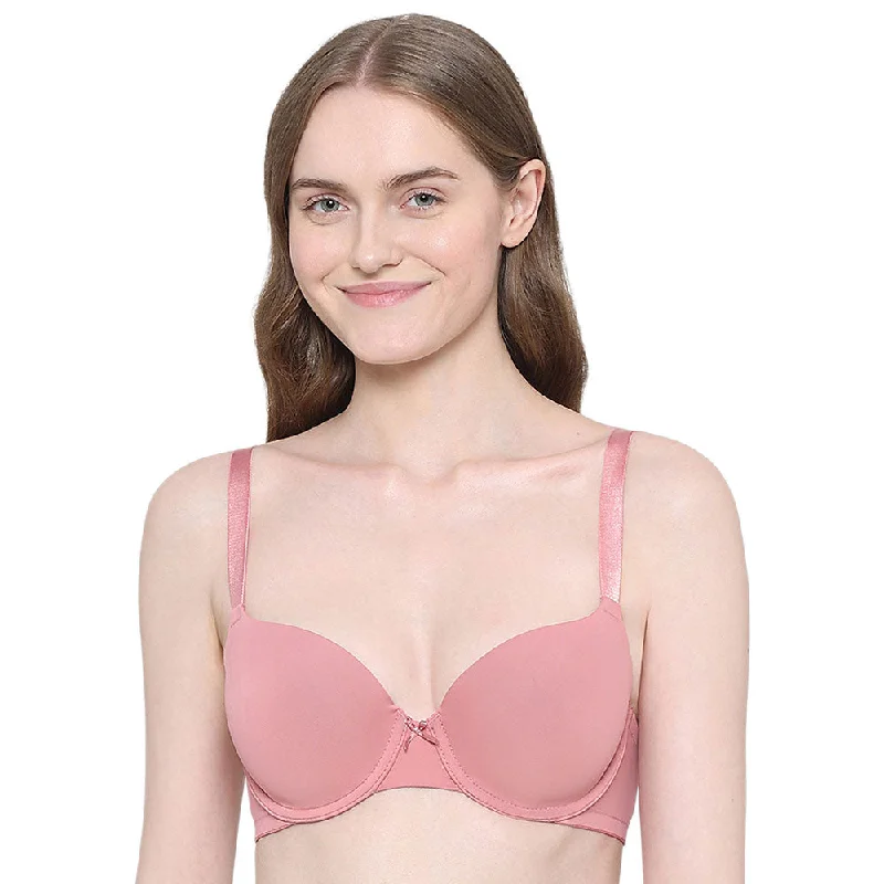 BASICS Zoe Padded Wired 3/4th Cup Everyday Wear Comfort Fit T-shirt Bra - Pink