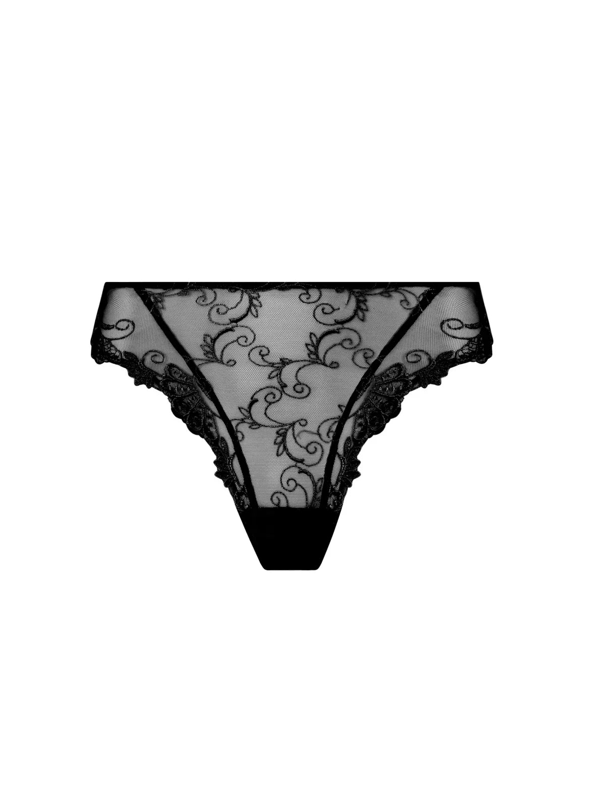 Black Dressing Floral Fancy Brief