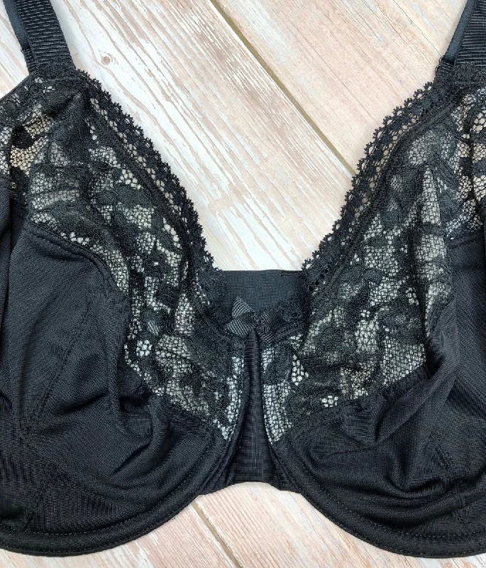 Black Lace Trim Minimiser Bra