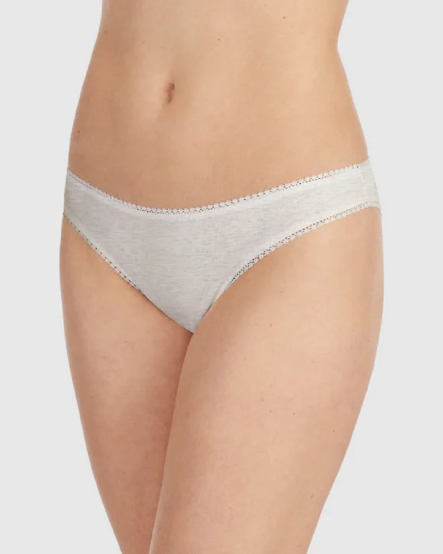 Cabana Cotton Hip G Thong Underwear - Heather Grey