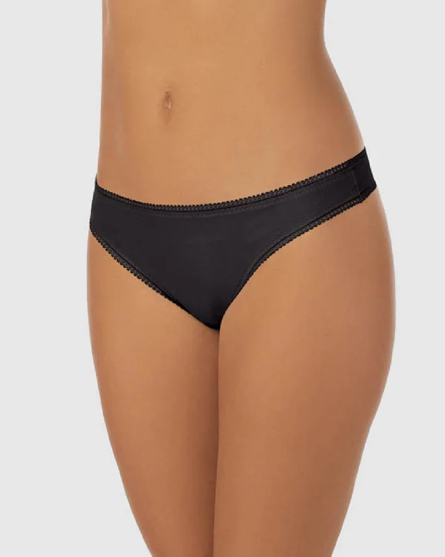 Cabana Cotton Hip G Thong Underwear - Black