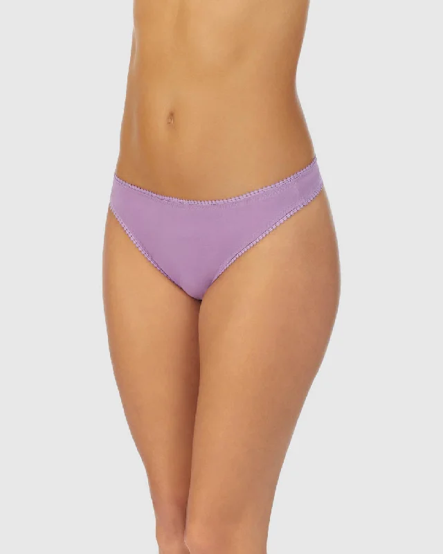 Cabana Cotton Hip G Thong Underwear - Violet Flower