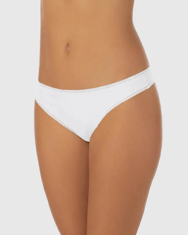 Cabana Cotton Hip G Thong Underwear - White