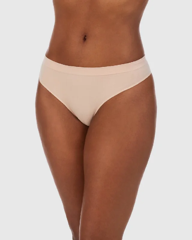 Cabana Cotton Seamless Thong Underwear - Champagne