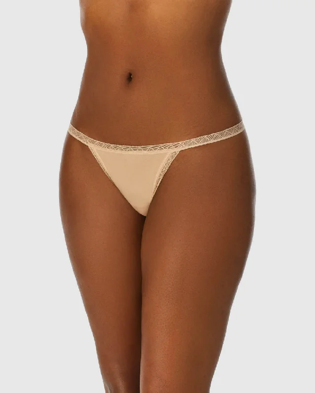 Cabana Cotton String Thong Underwear - Champagne