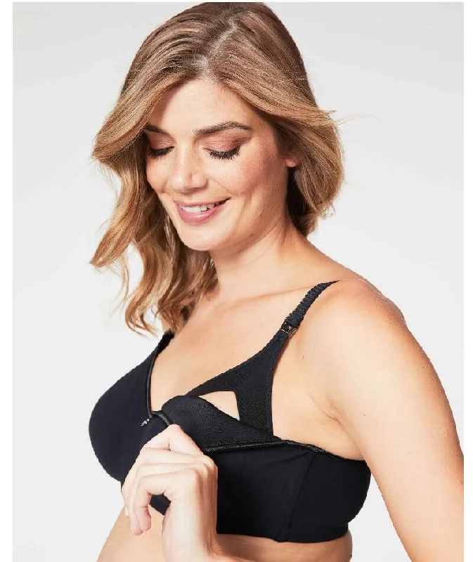 Cake Maternity Croissant Seamless Flexi Wire Nursing Bra -  Black