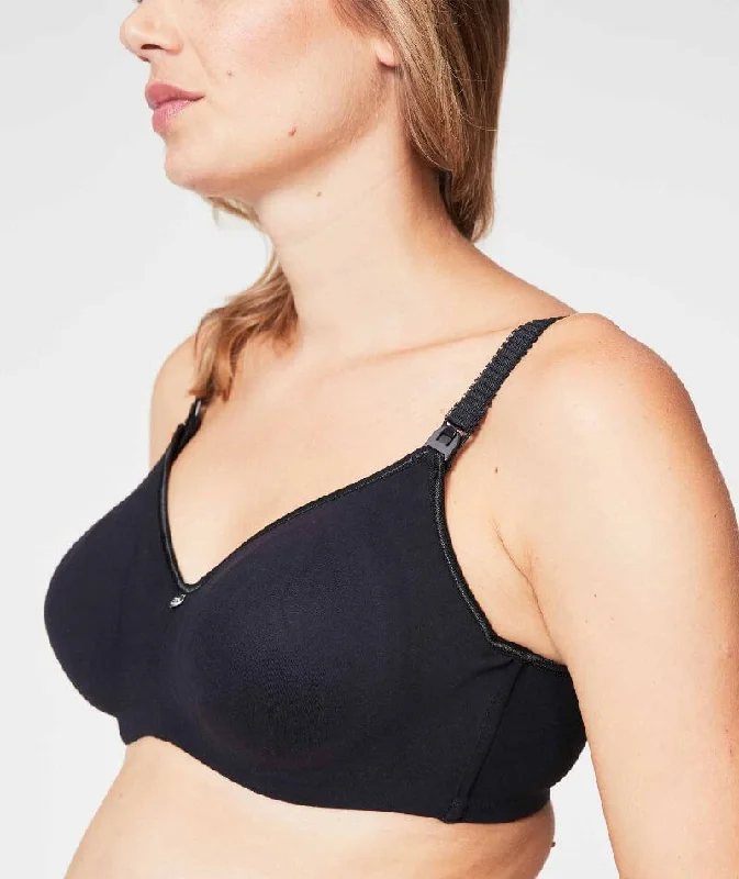 Cake Maternity Croissant Seamless Flexi Wire Nursing Bra -  Black