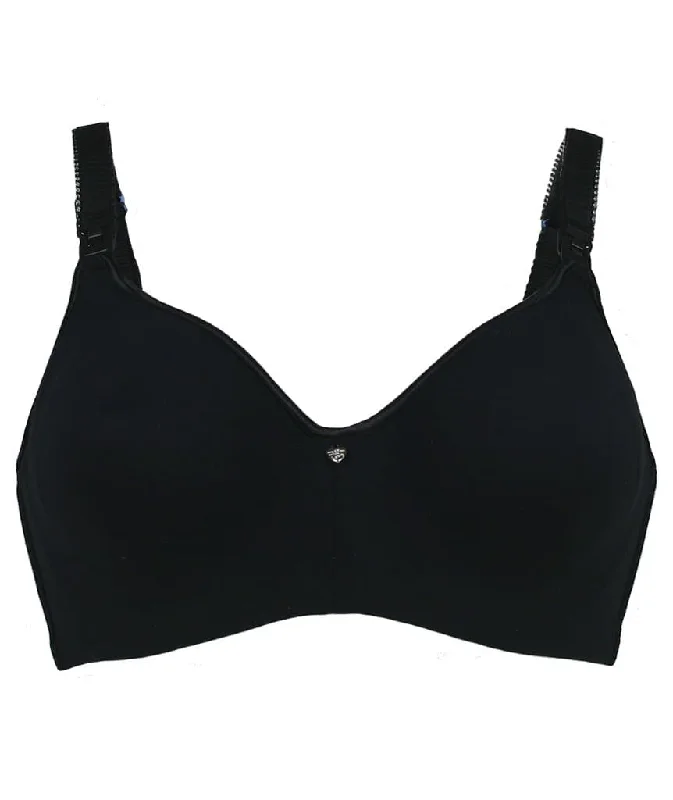 Cake Maternity Croissant Seamless Flexi Wire Nursing Bra -  Black