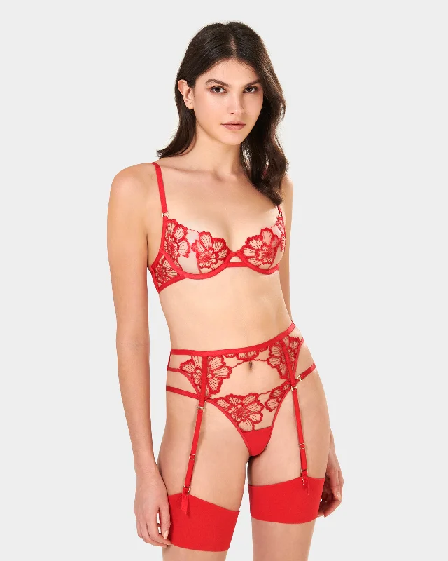 Catalina Suspender Red/Sheer