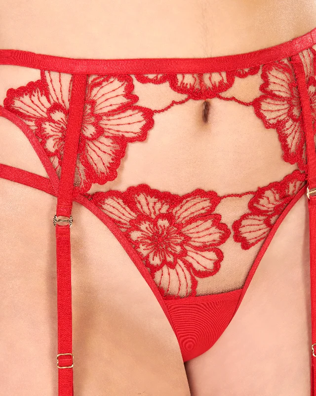 Catalina Suspender Red/Sheer