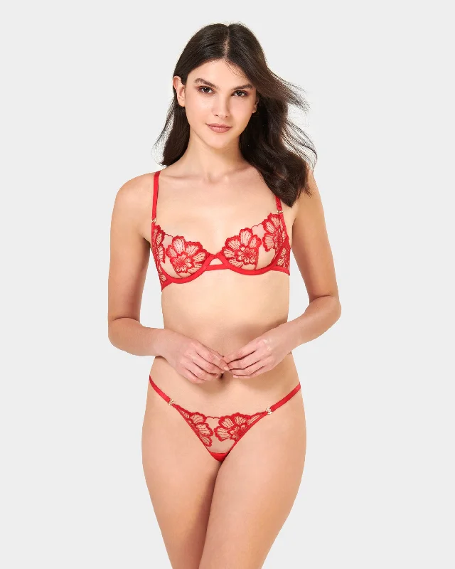 Catalina Wired Bra Red/Sheer