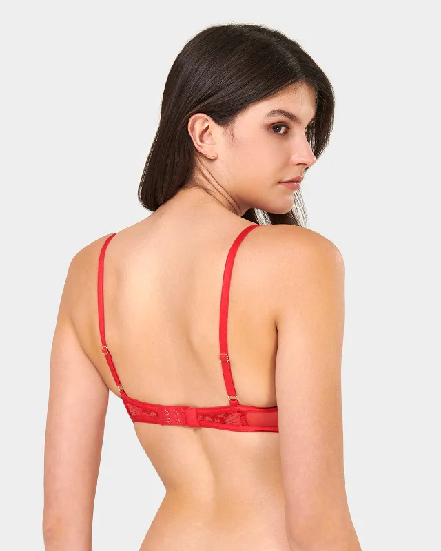 Catalina Wired Bra Red/Sheer