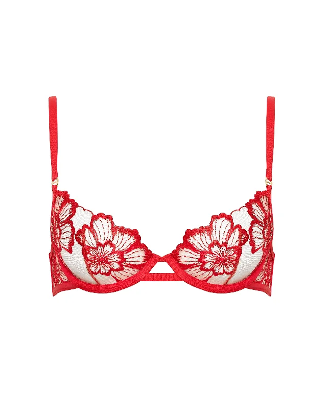 Catalina Wired Bra Red/Sheer