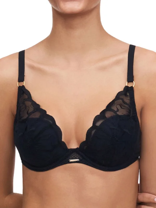 Fleurs Plunge T-Shirt Bra - Black