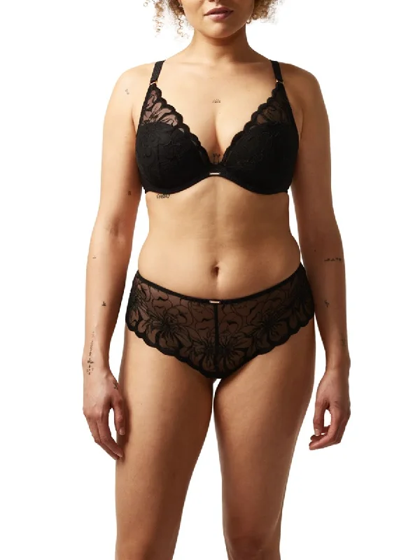 Fleurs Plunge T-Shirt Bra - Black