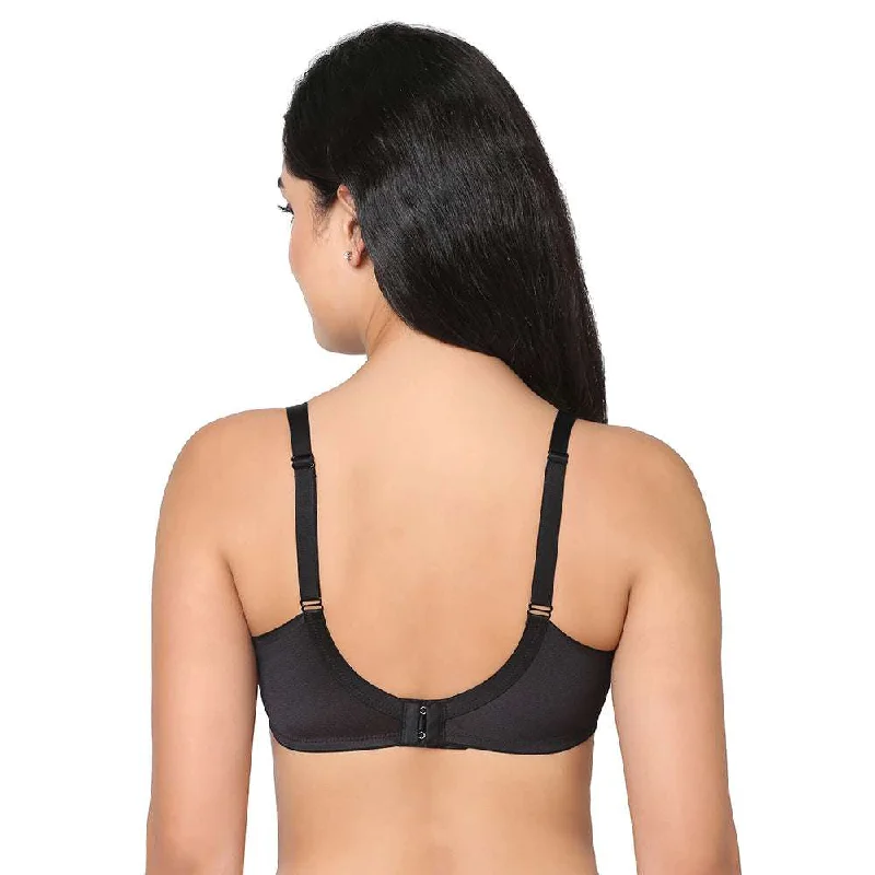 Contour Padded Wired 3/4th Coverage Mesh Fashion Bra - Black