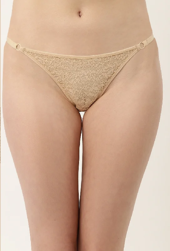 Women’s Printed Mid-Rise Thong Panty for Sexy Look | Mocha Skin | TG-7006-1