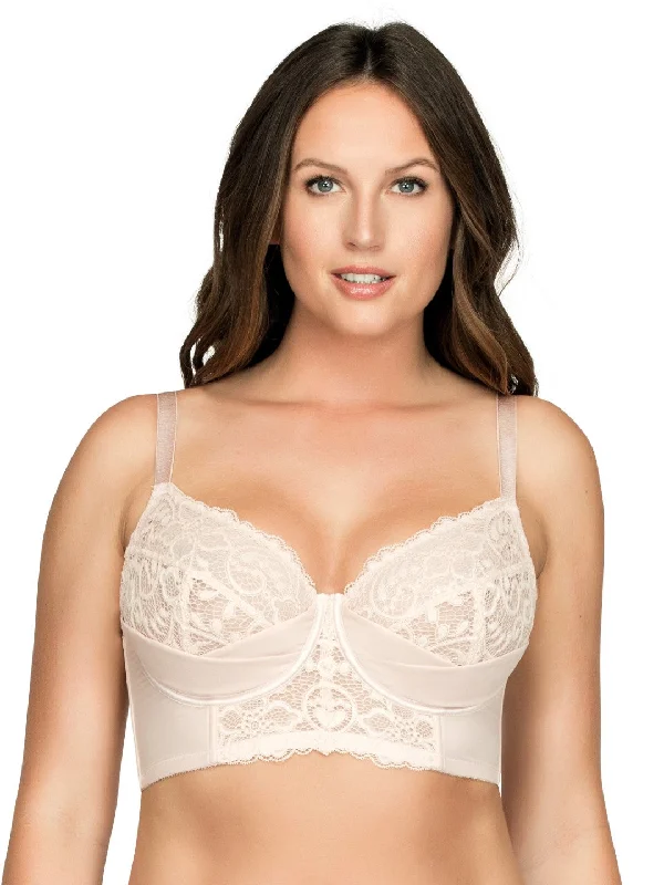 Cora Unlined Longline Bra - Pale Blush - P5632