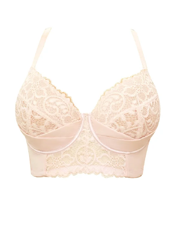 Cora Unlined Longline Bra - Pale Blush - P5632