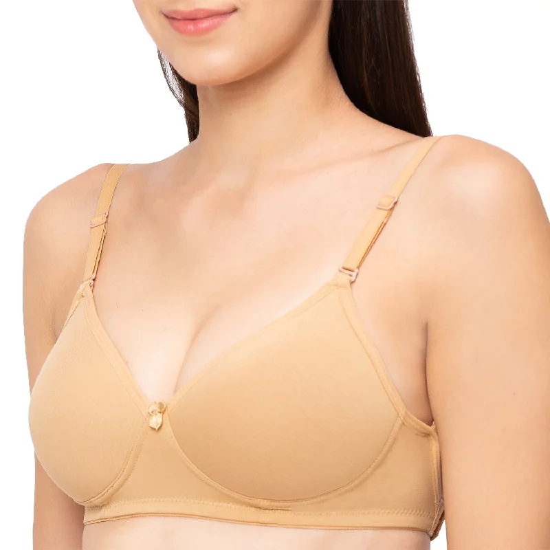 1112-Cotton Basic Backless Padded T-Shirt Bra Skin