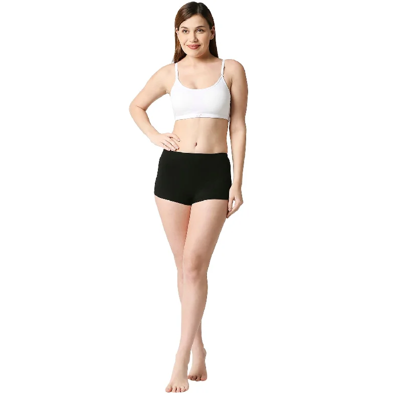 JS 01 BS / 1 CL Cotton Basics Boyshorts Panty-Black