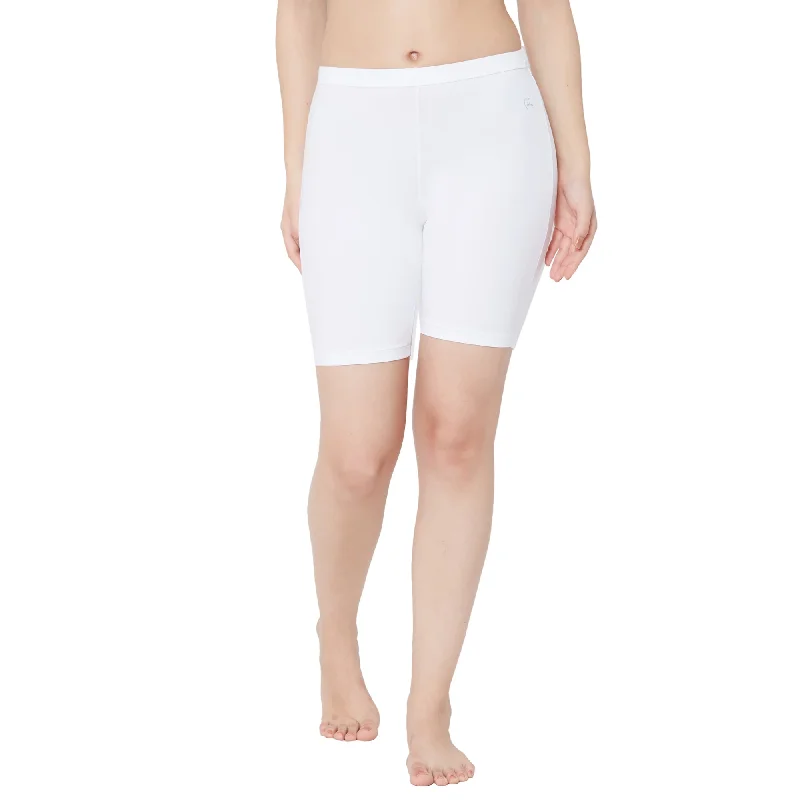 Shorties Cotton Stretch Cycling Shorts-White