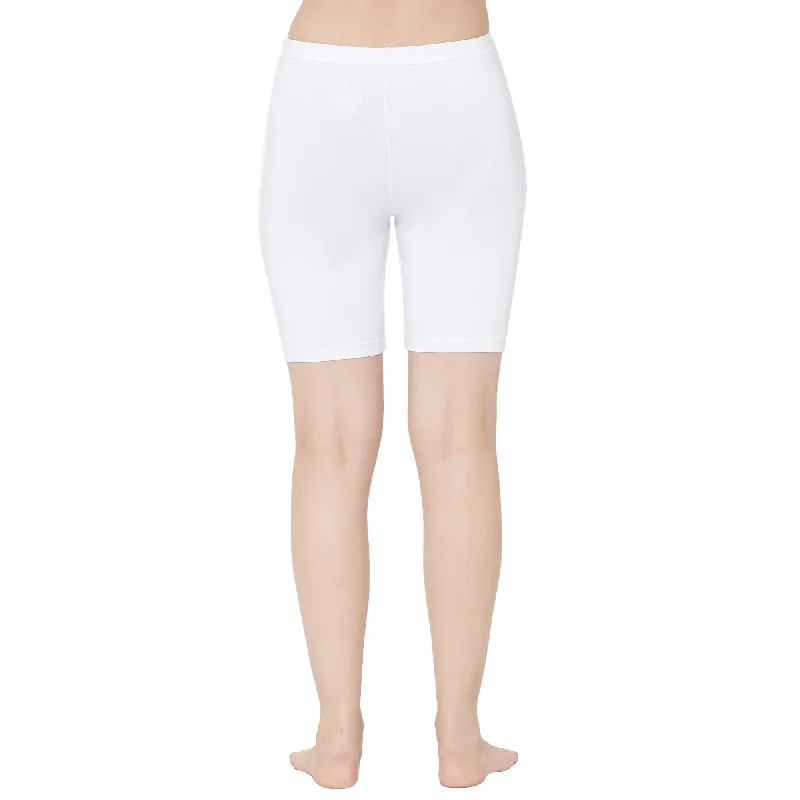 Shorties Cotton Stretch Cycling Shorts-White