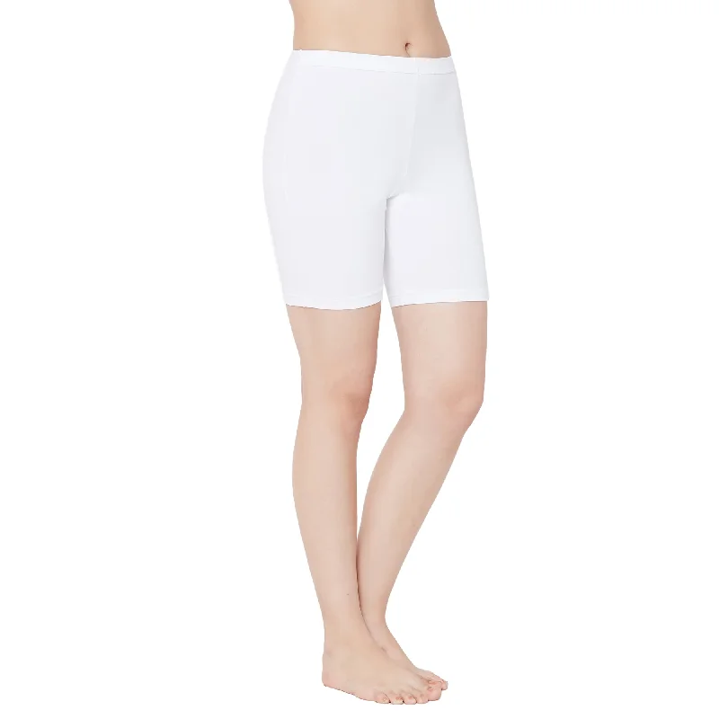 Shorties Cotton Stretch Cycling Shorts-White