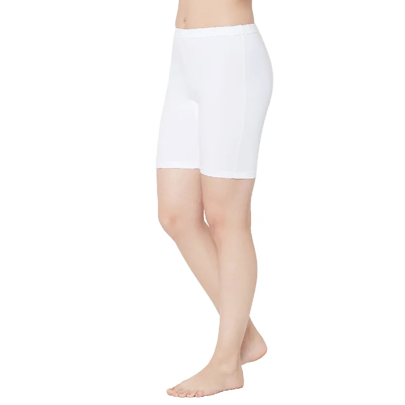 Shorties Cotton Stretch Cycling Shorts-White