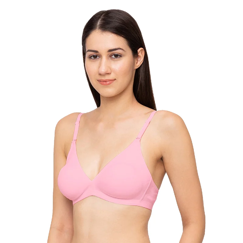 1029-Cotton Basics Plain Non Padded Non Wired Bra Pink