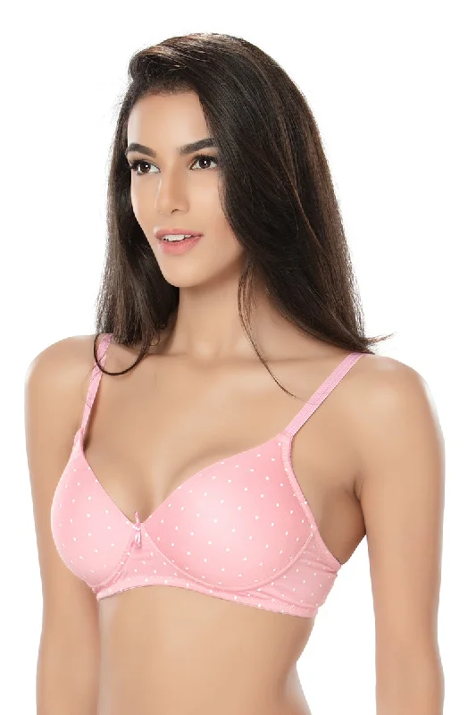 1239-Cotton Basics Plain Padded  Bra Pink