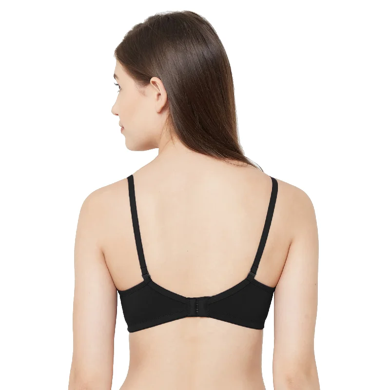 1059-Cotton Basics Plain Padded Bra Black