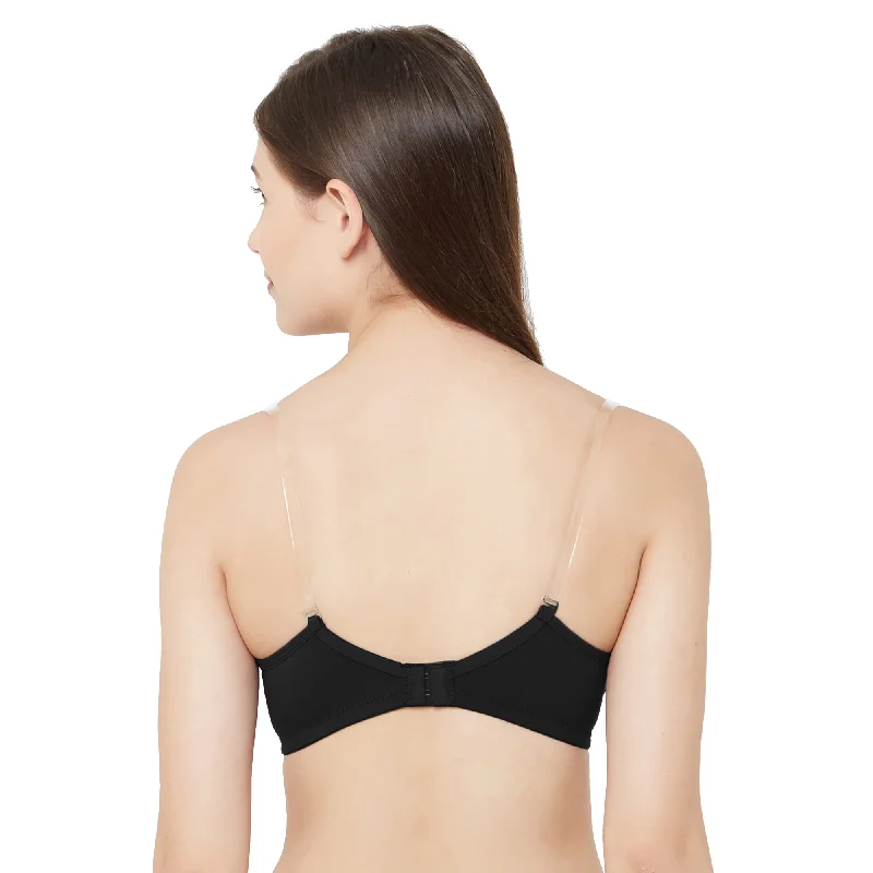 1059-Cotton Basics Plain Padded Bra Black