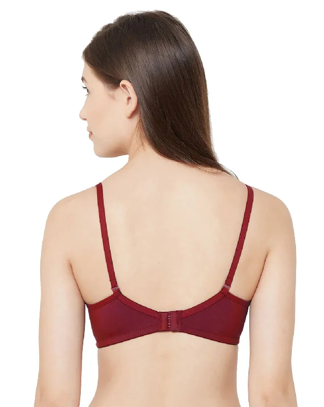 1059-Cotton Basics Plain Padded Bra Maroon