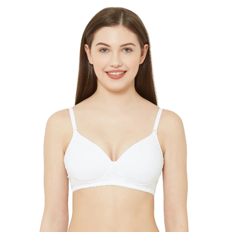 1059-Cotton Basics Plain Padded  Bra White