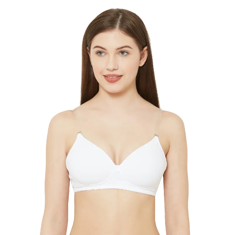 1059-Cotton Basics Plain Padded  Bra White