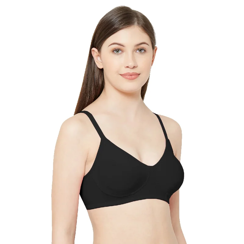 Sakhi - Plain Side Support Everyday Bra Black