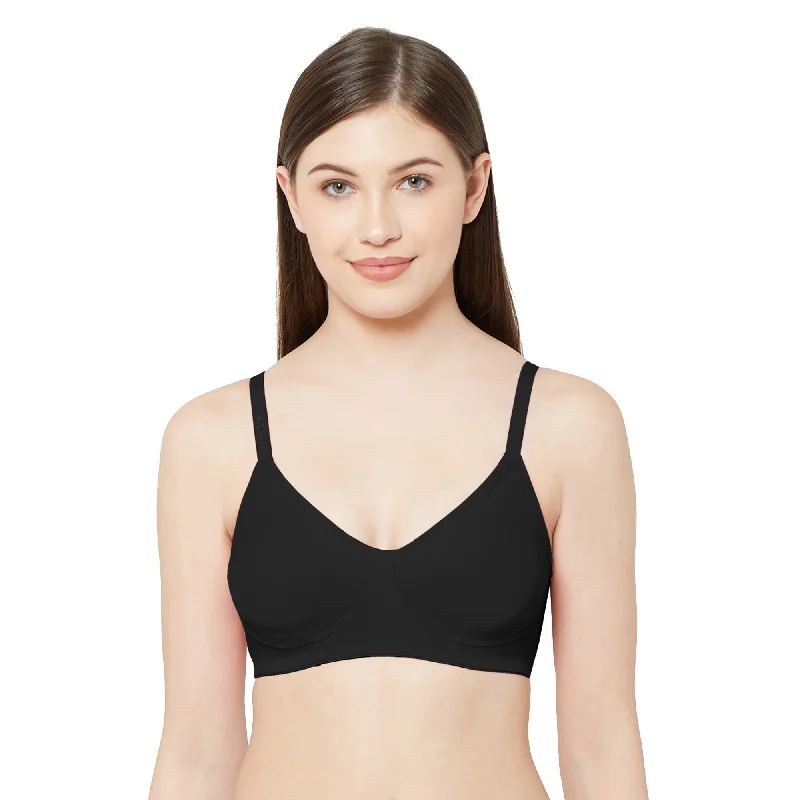 Sakhi - Plain Side Support Everyday Bra Black